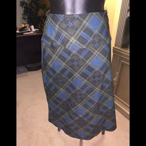 Blue plaid skirt by Notations size M